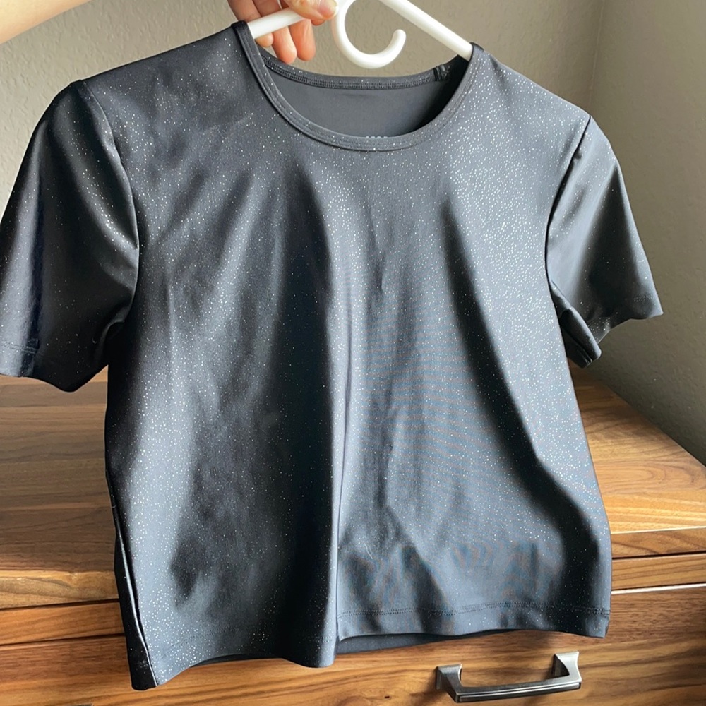 Athletic sparkle cropped t-shirt